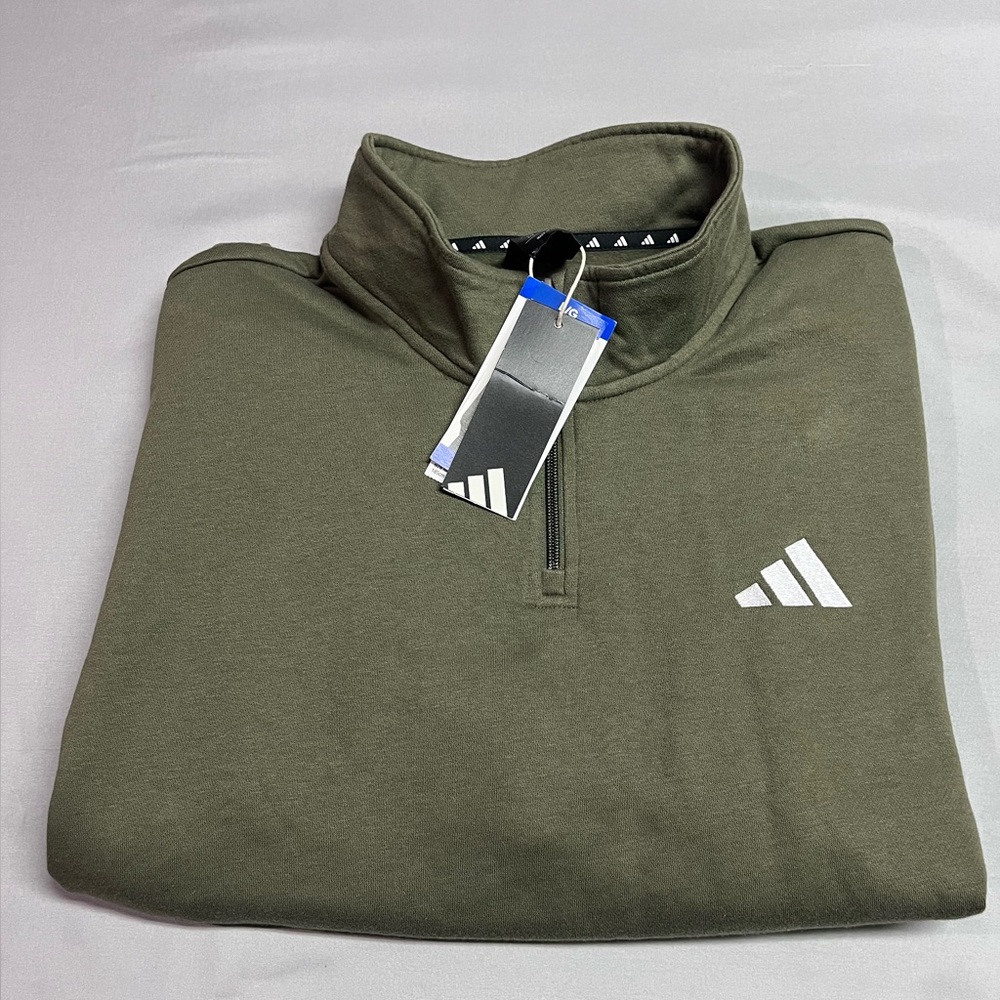 Adidas Men's Sweater Olive Green Size L . NWT - Picture 2 of 5